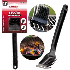 ESCOVA LIMPA GRELHA COM RASPADOR 12