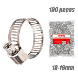 ABRAÇADEIRA DE METAL 10-16MM  EM PACOTE COM 100UN - GADAN